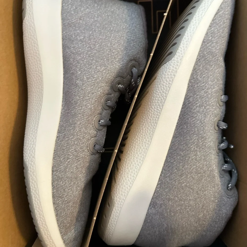 Allbirds women’s Wool Runner-Up Mizzle Light Gray high top shoes NIB - Picture 7 of 11
